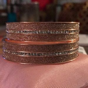 NWT rose gold bangles